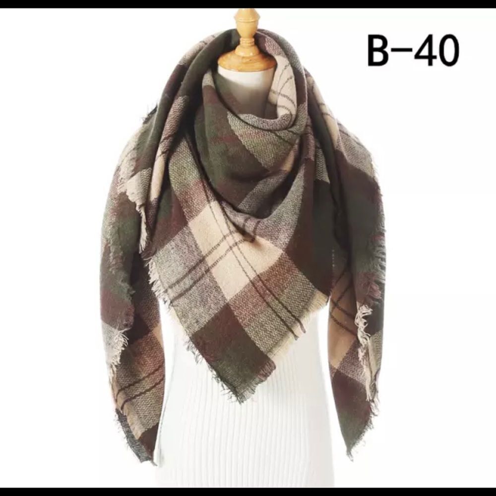 ALL SEASON PLAID BLANKET SCARF SHAWL
